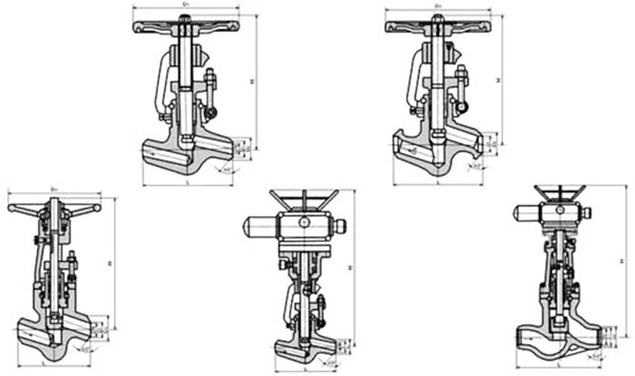 電動焊接截止閥結(jié)構(gòu)圖