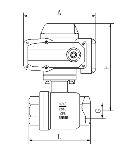 二片式電動(dòng)螺紋球閥圖紙