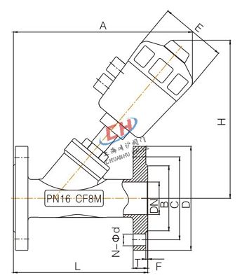 P2氣動法蘭角座閥結構圖