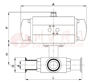 氣動三通衛(wèi)生級球閥結構圖