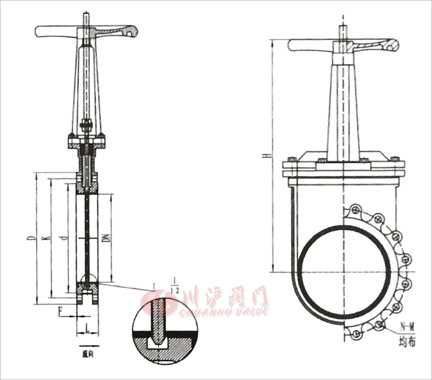 陶瓷刀閘閥結構圖