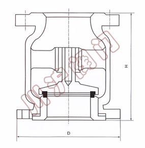 H42W、H42H_立式止回閥_結(jié)構(gòu)圖_上海閥門廠