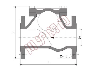 滑道滾球式止回閥結構圖