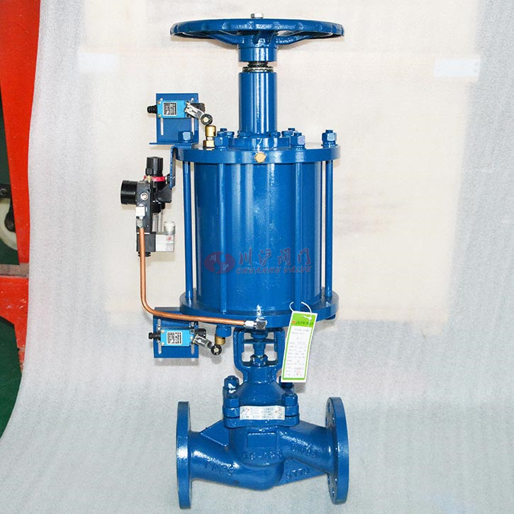 氣動(dòng)截止閥帶手動(dòng)實(shí)物圖